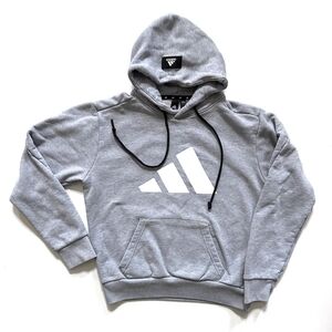 adidas Men's grey/white XL preshrunk hoodie Missing Drawstring